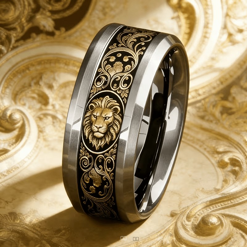 Bague Tête de Lion Acier Inoxydable 304L Enfant - Bijou Vintage Baroque Unisexe Argenté
