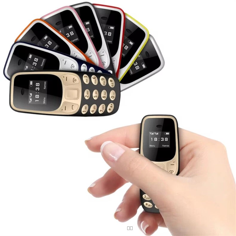 POUCE- Mini Téléphone Mobile GSM BM10 Écran 0.66 Pouces Double SIM Changeur de Voix Boutons - Ne sonne pas aux portiques
