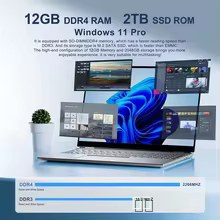 Ordinateur Portable 12 Go RAM 512 Go SSD Windows 11 Intel ATOM X7 Full HD 1920x1080 Laptop PC Bureau Étudiant