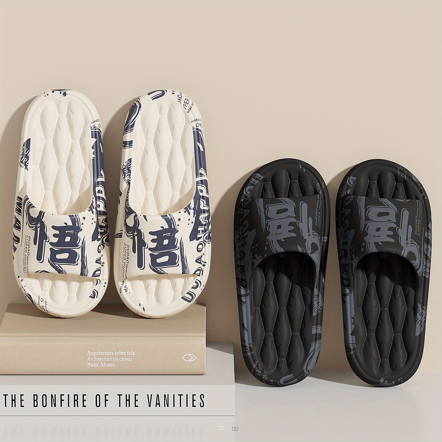Pantoufles Homme EVA Graffiti Style Streetwear Japonais Coréen Extérieur Confortables Légères