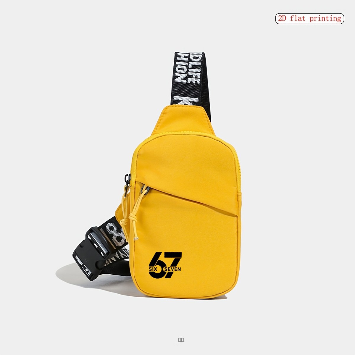 Sac Bandoulière Homme 67 Multifonctionnel en Nylon Imprimé Anglais - Sacoche Téléphone Portable Compact